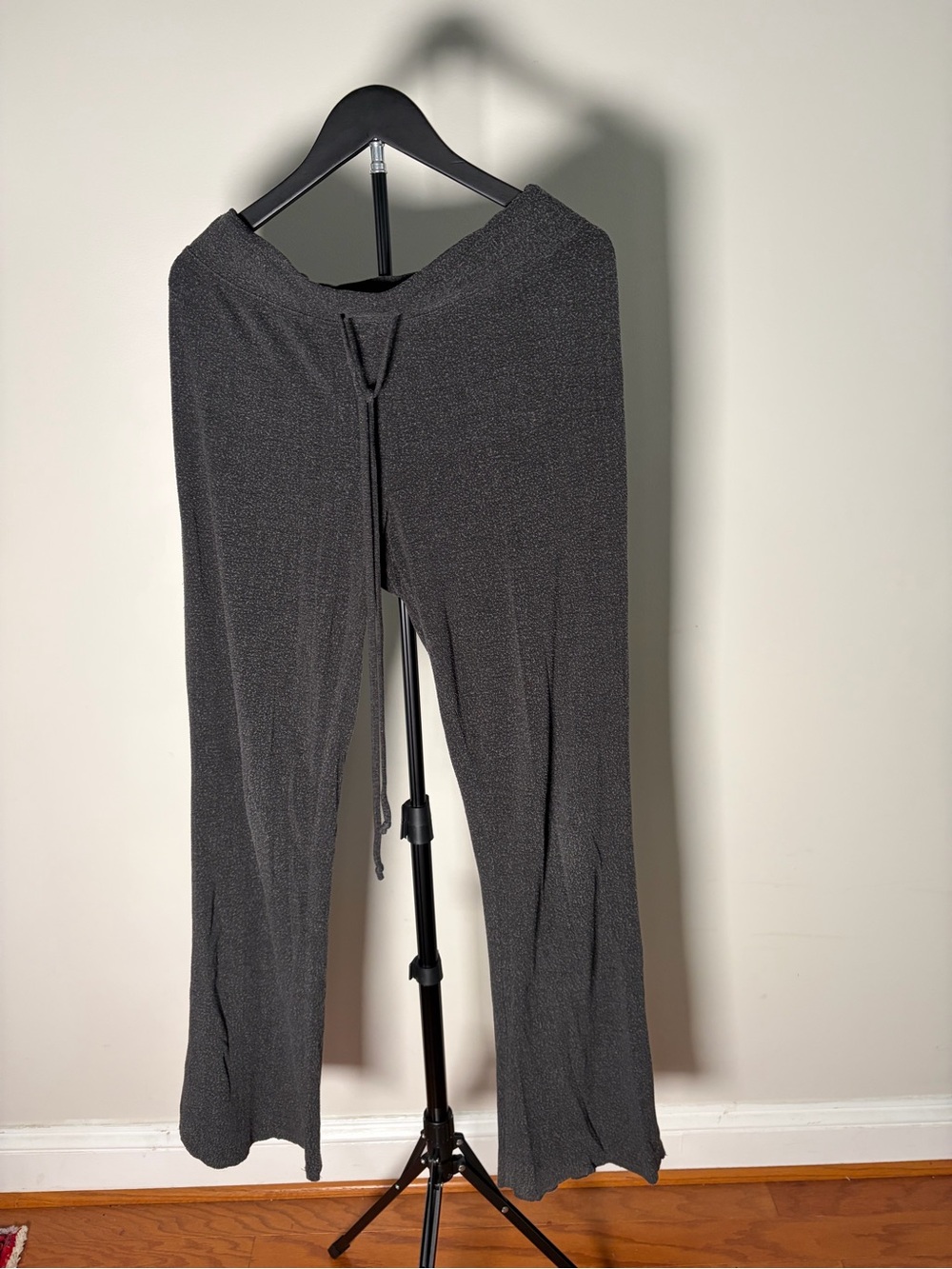 Grayson Threads Charcoal Wide-Leg Knit Pants